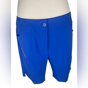 EP New York electric blue golf athletic shorts front zipper pocket sz 8